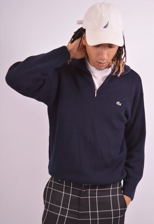 VINTAGE LACOSTE JUMPER SWEATER NAVY BLUE