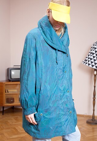 UNIQUE VINTAGE WINTER JACKET WITH ABSTRACT PATTERN