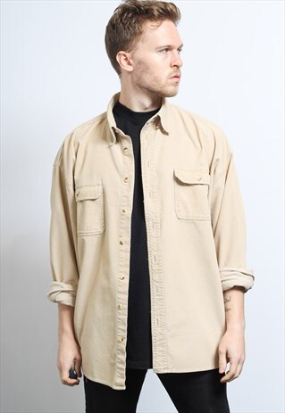 VINTAGE CORDUROY SHIRT BEIGE