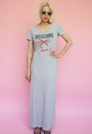 VINTAGE 80'S GREY MOSCHINO DRESS LONG AND AIRY