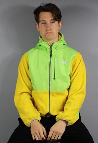VINTAGE THE NORTH FACE DENALI FLEECE IN LEMON AND LIME, YELL