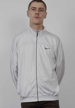 VINTAGE 90'S WHITE NIKE SWOOSH TRACKSUIT JACKET