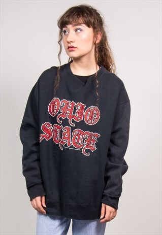 VINTAGE 90'S BLACK OHIO STATE OVERSIZED SWEATSHIRT