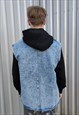 CARGO POCKET WASHED DENIM GILET LOOSE FIT VEST ACID JACKET