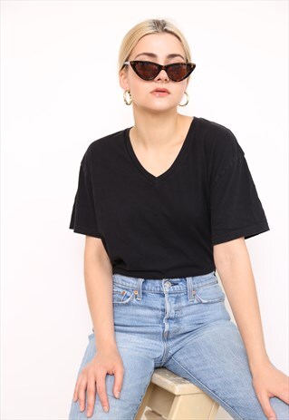 VINTAGE 90S RALPH LAUREN BLACK TOP T-SHIRT
