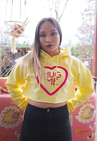 'HUG ME' VALENTINES DAY CROPPED HOODIE (LOVE COLLECTION)
