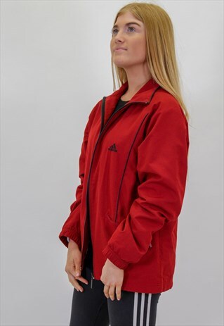 VINTAGE ADIDAS JACKET IN RED UK 14