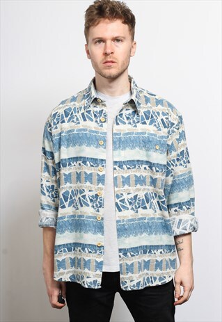 VINTAGE AZTEC PATTERNED SHIRT