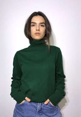 VINTAGE 80' BEAUTIFUL COOL GREEN TURTLENECK