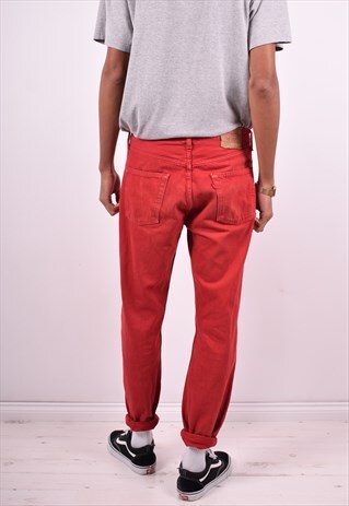 LEVI'S 501 MENS VINTAGE JEANS W34 L32 RED 90'S