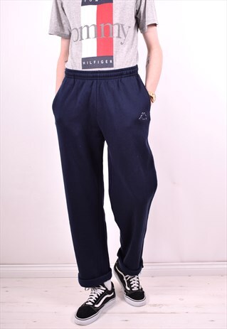 KAPPA MENS VINTAGE TRACKSUIT TROUSERS W34 L32 BLUE 90'S