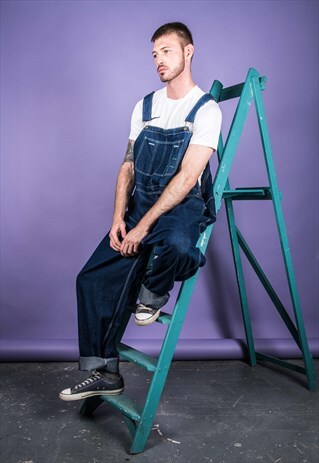 VINTAGE BLUE DENIM DUNGAREES