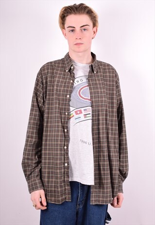 RALPH LAUREN MENS VINTAGE SHIRT XL MULTI CHECK 90'S