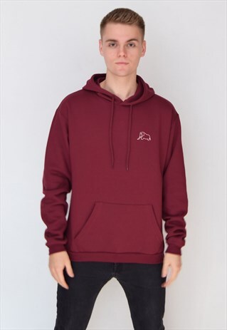 BURGUNDY ELEPHANT (WHITE) HOODIE