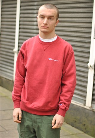 VINTAGE CHAMPION SPELL OUT LOGO SWEATER