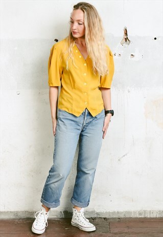 VINTAGE 90S YELLOW JACKET SHIRT