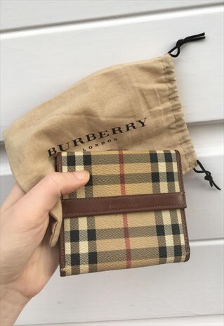 WOMENS BURBERRY PURSE BEIGE BROWN NOVA CHECK WALLET BAG