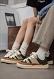 CHUNKY SNEAKERS SUEDE PLATFORM TRAINERS RETRO SHOES IN GREEN