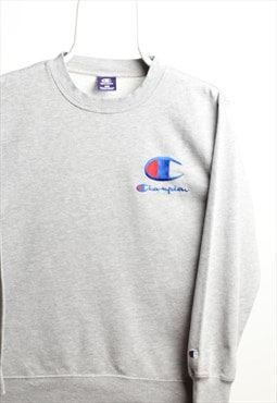 Vintage Champion Crewneck Big Logo Sweatshirt Grey