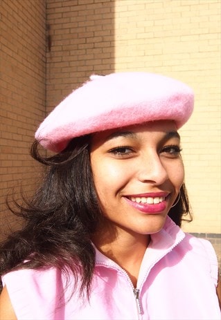 baby pink beret