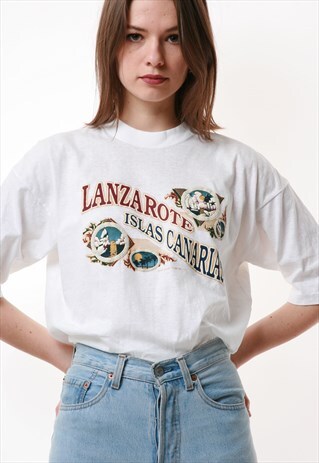 1997 USA RARE VINTAGE CANARIAS OLDSCHOOL T-SHIRT 16638