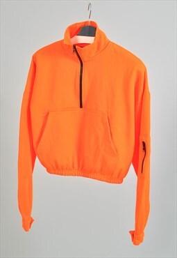 Vintage 90s 1/4 zip sweatshirt in orange