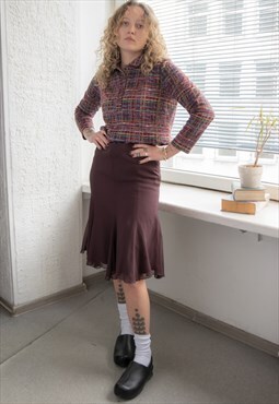 Vintage 80's Purple Midi Skirt