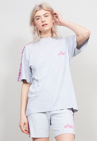 VINTAGE 90'S ASICS PINK TAPED GREY COORDINATE SPORTS SET
