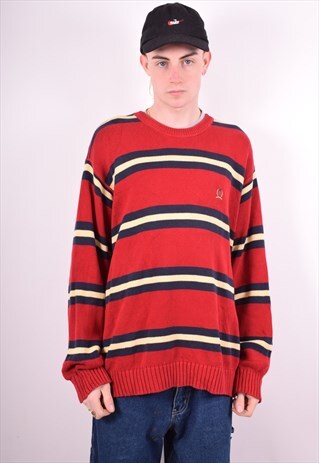 TOMMY HILFIGER MENS VINTAGE JUMPER SWEATER XXL RED 90'S