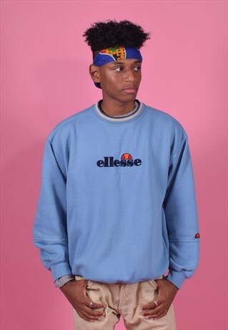 VINTAGE ELLESSE BLUE EMBROIDERED SWEATSHIRT