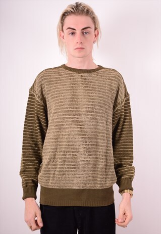 VERSACE MENS VINTAGE JUMPER SWEATER LARGE BROWN 90S