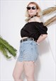 VINTAGE 90S GRUNGE Y2K COTTAGE BLACK CURVE OFF-SHOULDER TOP