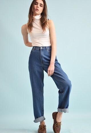 90'S RETRO REGULAR WAIST STRAIGHT DENIM JEANS