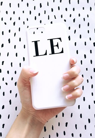 WHITE AND BLACK MONOGRAM PHONE CASE
