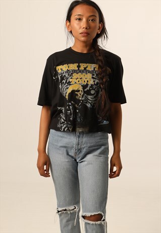 VINTAGE TOM PETTY BAND GRAPHIC CROPPED T-SHIRT