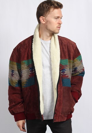 VINTAGE AZTEC FLEECE LINED FESTIVAL JACKET
