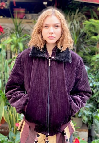 VINTAGE 80'S BURGUNDY CORDUROY JACKET