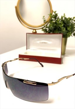 Cartier 2909065 Rimless Purple Gradient Sunglasses and Box. 