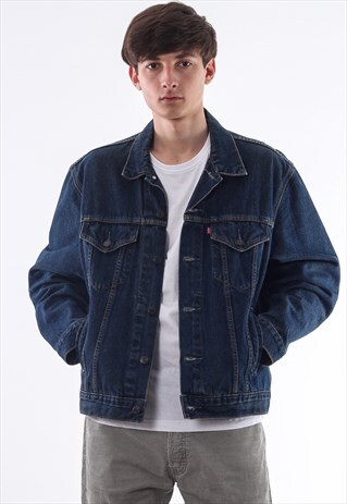VINTAGE LEVIS TRUCKER 90S NAVY BLUE DENIM JEANS