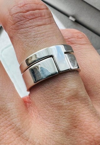 925 Sterling silver set of 2 Interlocking rings size 10