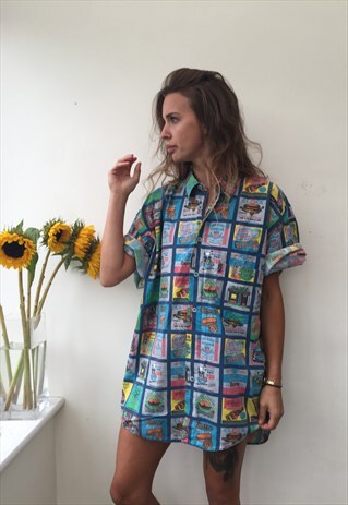CRAZY PATTERN OVERSIZED RETRO VINTAGE UNISEX FESTIVAL SHIRT