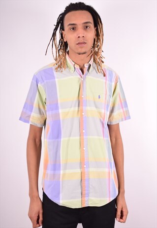 RALPH LAUREN MENS VINTAGE SHIRT SMALL MULTI 90'S