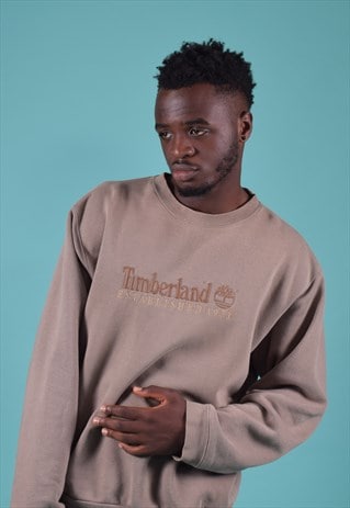 VINTAGE TIMBERLAND BROWN EMBROIDERED SWEATSHIRT