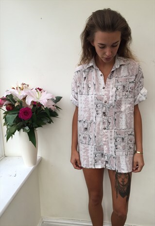 CRAZY PATTERN OVERSIZED UNISEX RETRO VINTAGE FESTIVAL SHIRT