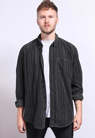 VINTAGE CORDUROY CORD STRIPED SHIRT