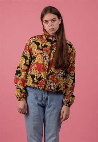 RED/LEOPARD HIGH NECK JACKET