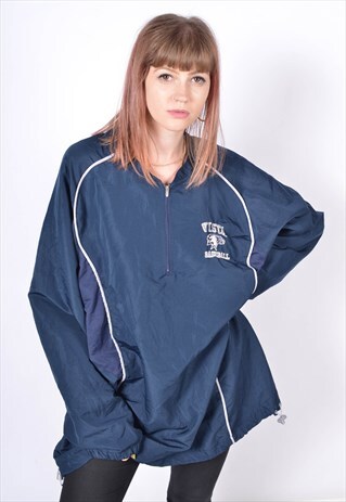 VINTAGE NIKE 1/4 ZIP SHELL JACKET BLUE