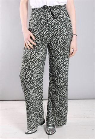 VINTAGE 80S PATTERNED HIGH WAISTED CULOTTE TROUSERS