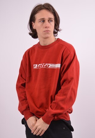 VINTAGE LOTTO SWEATSHIRT JUMPER RED