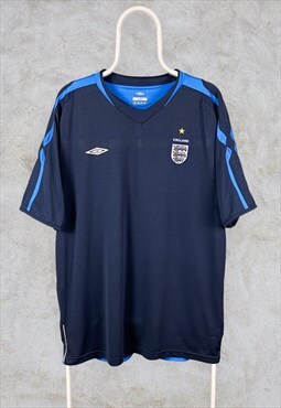 Vintage England Football Shirt Blue Training XL